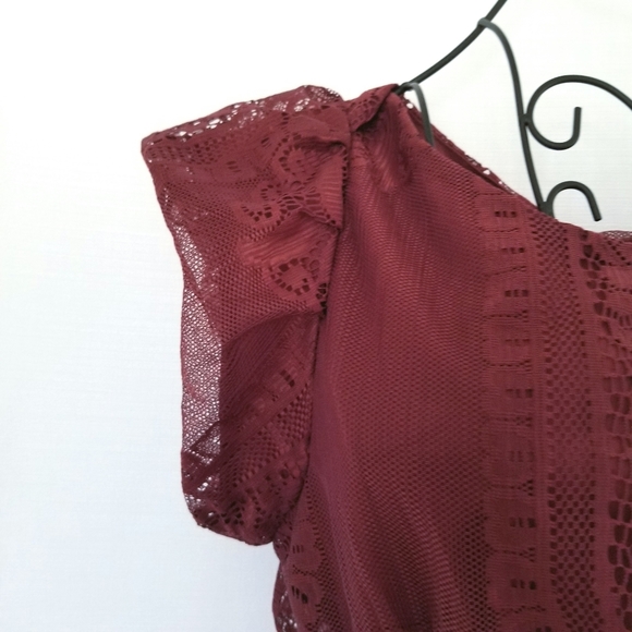 Pinky Ruched Waist Lace Overlay Dress - Picture 6 of 14